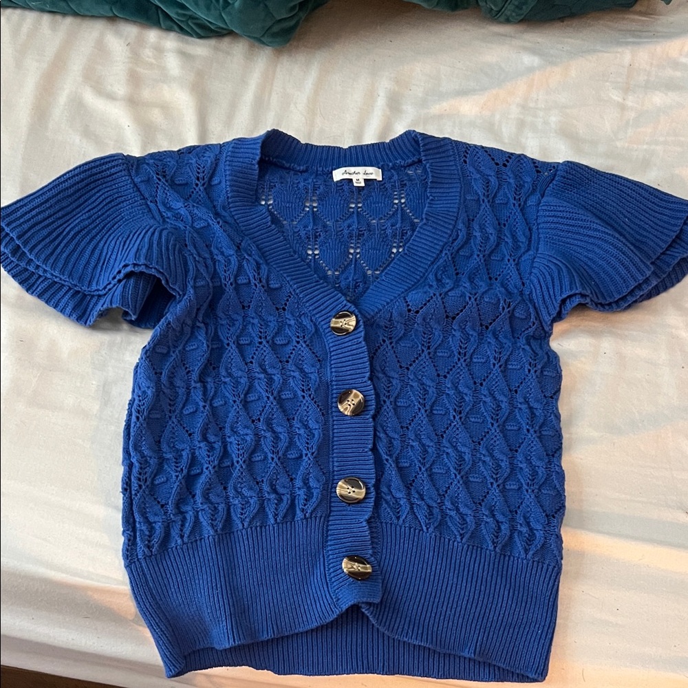Another Love Blue Short Sleeve Cardigan